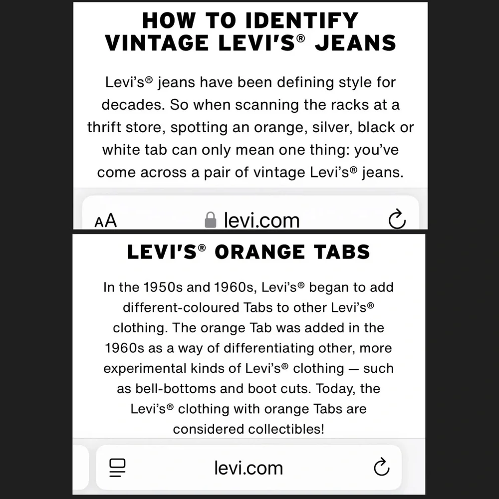 LEVI’s Vintage 506 Orange Tab Straight Leg Rare 4-Pocket Men’s Jeans (W38 L34)